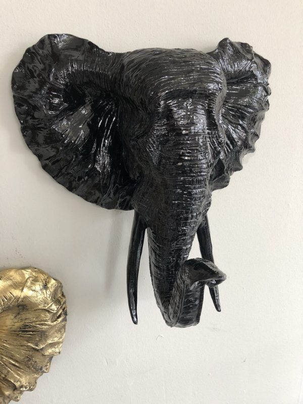olifant-polystone-zwart-decoratie